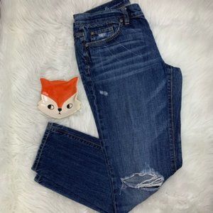 Loft distressed boyfriend jeans 4 button size 6